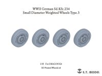 E.T.MODEL[P35-103]1/35 WWII ドイツ重装甲車Sd.Kfz.234用小径ホイール自重変形タイヤセットType.3(3Dプリンター ドラゴン用)