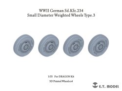 画像1: E.T.MODEL[P35-103]1/35 WWII ドイツ重装甲車Sd.Kfz.234用小径ホイール自重変形タイヤセットType.3(3Dプリンター ドラゴン用)