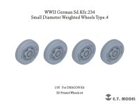E.T.MODEL[P35-104]1/35 WWII ドイツ重装甲車Sd.Kfz.234用小径ホイール自重変形タイヤセットType.4(3Dプリンター ドラゴン用)