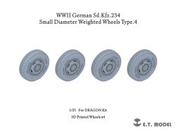 画像1: E.T.MODEL[P35-104]1/35 WWII ドイツ重装甲車Sd.Kfz.234用小径ホイール自重変形タイヤセットType.4(3Dプリンター ドラゴン用)