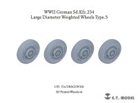 E.T.MODEL[P35-105]1/35 WWII ドイツ重装甲車Sd.Kfz.234用大径ホイール自重変形タイヤセットType.5(3Dプリンター ドラゴン用)