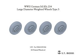 画像1: E.T.MODEL[P35-105]1/35 WWII ドイツ重装甲車Sd.Kfz.234用大径ホイール自重変形タイヤセットType.5(3Dプリンター ドラゴン用)