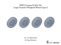 E.T.MODEL[P35-106]1/35 WWII ドイツ重装甲車Sd.Kfz.234用大径ホイール自重変形タイヤセットType.6(3Dプリンター ドラゴン用)