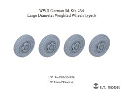 画像1: E.T.MODEL[P35-106]1/35 WWII ドイツ重装甲車Sd.Kfz.234用大径ホイール自重変形タイヤセットType.6(3Dプリンター ドラゴン用)