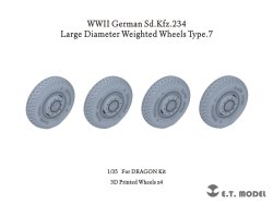 画像1: E.T.MODEL[P35-107]1/35 WWII ドイツ重装甲車Sd.Kfz.234用大径ホイール自重変形タイヤセットType.7(3Dプリンター ドラゴン用)