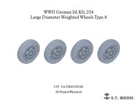 E.T.MODEL[P35-108]1/35 WWII ドイツ重装甲車Sd.Kfz.234用大径ホイール自重変形タイヤセットType.8(3Dプリンター ドラゴン用)