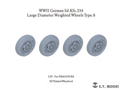 画像1: E.T.MODEL[P35-108]1/35 WWII ドイツ重装甲車Sd.Kfz.234用大径ホイール自重変形タイヤセットType.8(3Dプリンター ドラゴン用)