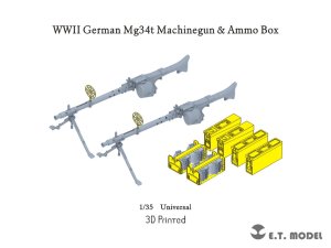 画像1: E.T.MODEL[P35-215]1/35 WWII ドイツMG34T機関銃車載型&弾薬箱セット(3Dプリンター) (1)