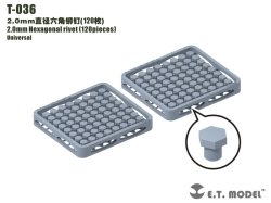 画像1: E.T.MODEL[T-036]2.0mm六角リベット(120個)