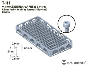 画像1: E.T.MODEL[T-111]汎用 0.9mm径 六角穴付きボルト (240個入) (1)