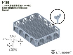 画像1: E.T.MODEL[T-120]汎用 0.7mm径 蝶ボルト (240個入)