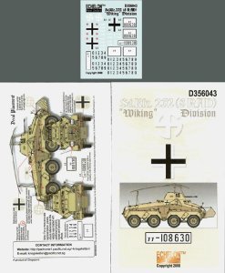 画像1: Echelon[D356043]sd.kfz.232　8輪装甲車第5SS ヴィーキング所属デカールセット (1)
