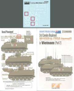 画像1: Echelon[D356088]豪軍　第3騎兵連隊　M113A1(T50砲塔)ベトナム戦デカールセット(Part2) (1)