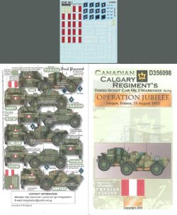 画像1: Echelon[D356098]ディエッペ戦におけるカルガリー連隊所属ダイムラー ディンゴスカウトカーMk.II用デカールセット