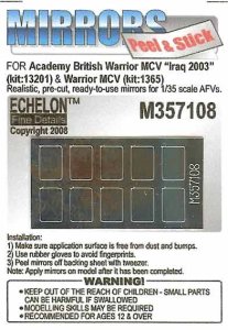 画像1: Echelon[M357108]Warrior MCV用ミラーセット (Academy用) (1)
