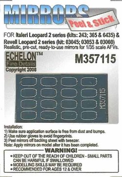 画像1: Echelon[M357115]独 Leopard 2A4/2A5/2A6 MBT用ミラーセット(ItaleriRevell用)