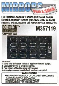 Echelon[M357119]独 Leopard 1 MBTシリーズ用ミラーセット(Italeri/Revell用)8両分、16ケセット