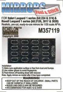 画像1: Echelon[M357119]独 Leopard 1 MBTシリーズ用ミラーセット(Italeri/Revell用)8両分、16ケセット (1)