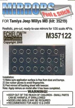 画像1: Echelon[M357122]Jeep Willys MB用ミラーセット(タミヤ用)21ケセット