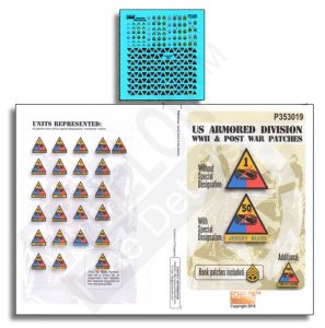 画像1: Echelon[P353019]1/35 WWII&戦後 米機甲師団パッチ&階級章セット(改訂版) (1)