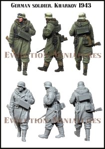 画像1: エボリューション[EM-35203]1/35 WWII ドイツ陸軍 弾薬箱を運ぶ冬季装備のドイツ兵 ハリコフ1943 (1)