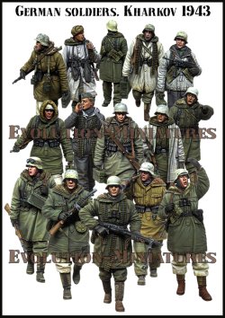 画像2: エボリューション[BigSet-9]1/35 WWIIドイツ歩兵冬季行軍ビックセット ハリコフ1943(15体セット）