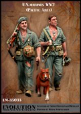 エボリューション[EM-35033]1/35　WWIIアメリカ海兵隊 犬を連れた偵察要員 太平洋戦線(1)