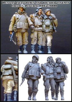 画像2: エボリューション[EM-35034]1/35　現用ロシア連邦軍 負傷した戦車兵を護送する兵士 チェチェン1994〜96