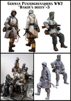 画像2: エボリューション[EM-35039]1/35　WWII冬姿のドイツSS装甲擲弾兵 パン屋の一ダース(3)寒風に晒される戦車上の兵士