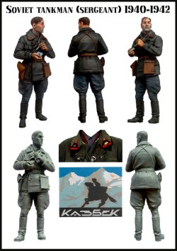 画像2: エボリューション[EM-35050]1/35　WWII黒革ジャケットを着たソビエト戦車兵 1940〜42