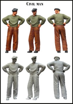 画像2: エボリューション[EM-35064]1/35　ベレー帽を被った男性市民