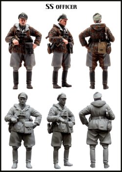 画像2: エボリューション[EM-35074]1/35　WWIIドイツ武装SS MP40を抱える冬姿のSS将校