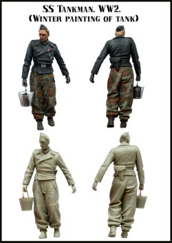 画像2: エボリューション[EM-35089]1/35　WWIIドイツ武装SS 冬季装備の戦車兵(1)バケツを持って歩く