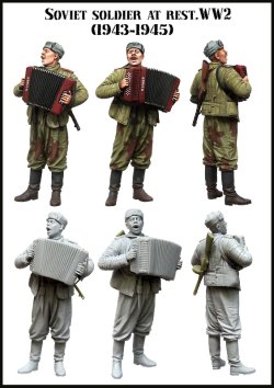 画像2: エボリューション[EM-35132]1/35　WWII休息中のソビエト兵士(2)隊一番の演奏者 1944〜45