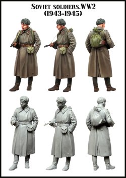 画像2: エボリューション[EM-35137]1/35　WWIIソビエト兵士 コート姿の兵士 1943〜45