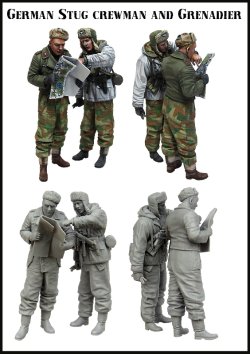 画像2: エボリューション[EM-35158]1/35　WWIIドイツ武装SS 戦車兵長と打合せする擲弾兵