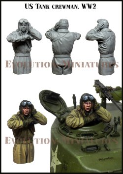 画像2: エボリューション[EM-35224]1/35 WWII アメリカ陸軍戦車長 前方を凝視する冬姿の戦車長