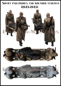 画像2: エボリューション[EM-35247]1/35 WWII ソ/露 負傷した戦車兵を搬送する衛生兵 1943-1945 (3体入)