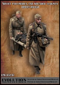 エボリューション[EM-35247]1/35 WWII ソ/露 負傷した戦車兵を搬送する衛生兵 1943-1945 (3体入)