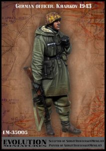 画像1: エボリューション[EM-35005]1/35 WWII ドイツ陸軍士官 PPSh-41を持つ冬季装備の指揮官 ハリコフ冬1943 (1)