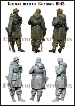 画像2: エボリューション[EM-35005]1/35 WWII ドイツ陸軍士官 PPSh-41を持つ冬季装備の指揮官 ハリコフ冬1943