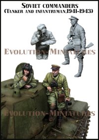 エボリューション[EM-35209]1/35 WWII  ロシア赤軍戦車兵長と打合せする歩兵指揮官 1941〜1943