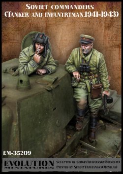 画像2: エボリューション[EM-35209]1/35 WWII  ロシア赤軍戦車兵長と打合せする歩兵指揮官 1941〜1943