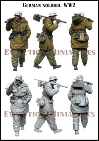 エボリューション[EM-35211]1/35 WWII ドイツ予備弾薬を運ぶ冬季装備の歩兵 ハリコフ1943