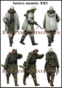 画像1: エボリューション[EM-35212]1/35 WWII ドイツ厳冬の行軍を行う二人の独兵 ハリコフ1943(2体セット) (1)