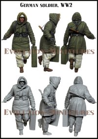 エボリューション[EM-35213]1/35 WWII ドイツ補給品を運ぶ冬姿の独歩兵 ハリコフ1943