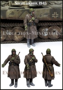 画像1: エボリューション[EM-35236]1/35 WWII 露/ソ ソビエト赤軍 タイガー戦車を説明する兵士 1943 (1)