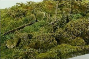画像1: Model Scene[F801]ミニジオラマベース 春の森林地帯(18x28cm) (1)