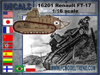 FC★MODEL[FC16201]1/16 デカール 世界各国で運用されたFT-17