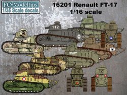 画像2: FC★MODEL[FC16201]1/16 デカール 世界各国で運用されたFT-17